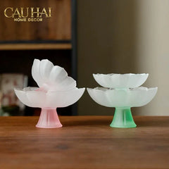 Đĩa Trái Cây Pha Lê Lưu Ly Blanc Jade Dynasty Lotus-CẬU HAI HOME DECOR