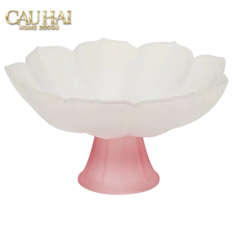 Đĩa Trái Cây Pha Lê Lưu Ly Blanc Jade Dynasty Lotus-CẬU HAI HOME DECOR