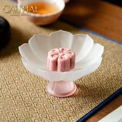 Đĩa Trái Cây Pha Lê Lưu Ly Blanc Jade Dynasty Lotus-CẬU HAI HOME DECOR