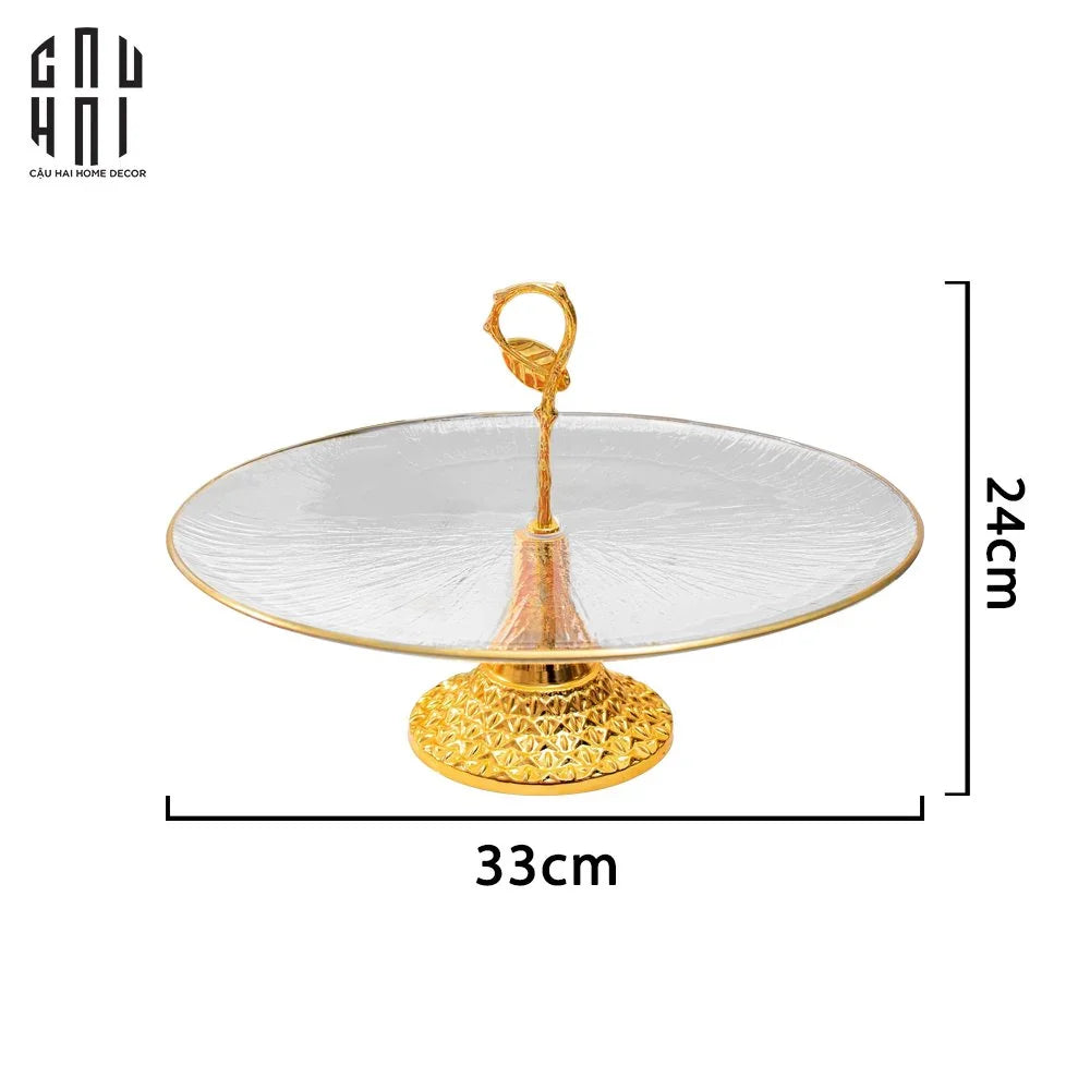 ĐĨA TRÁI CÂY THỦY TINH BERNET SS25-CẬU HAI HOME DECOR