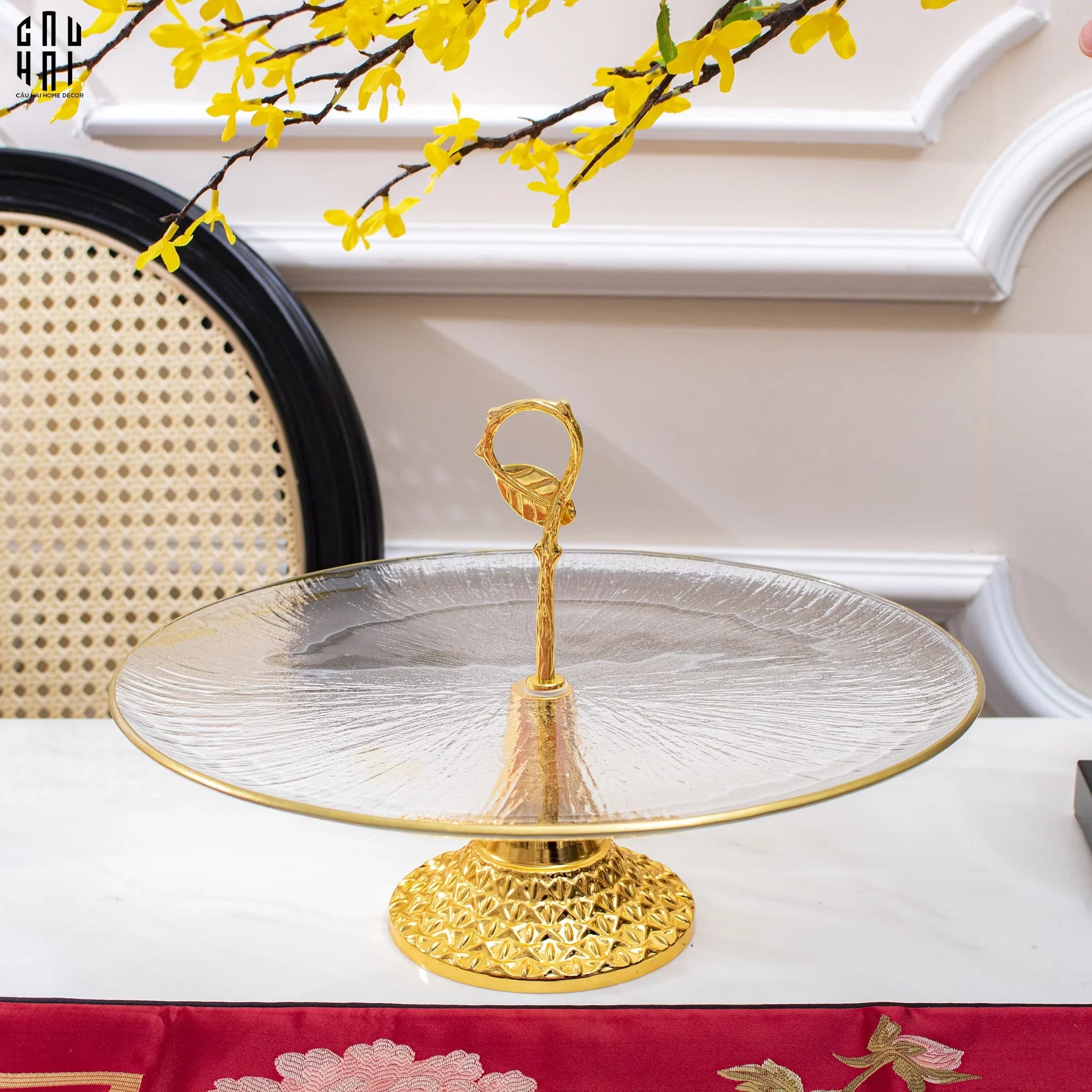 ĐĨA TRÁI CÂY THỦY TINH BERNET SS25-CẬU HAI HOME DECOR