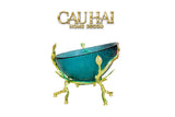 Đĩa Trái Cây Thuỷ Tinh Carribean Mermaid Blue Coral 15x17-Đĩa Trái Cây-CẬU HAI HOME DECOR