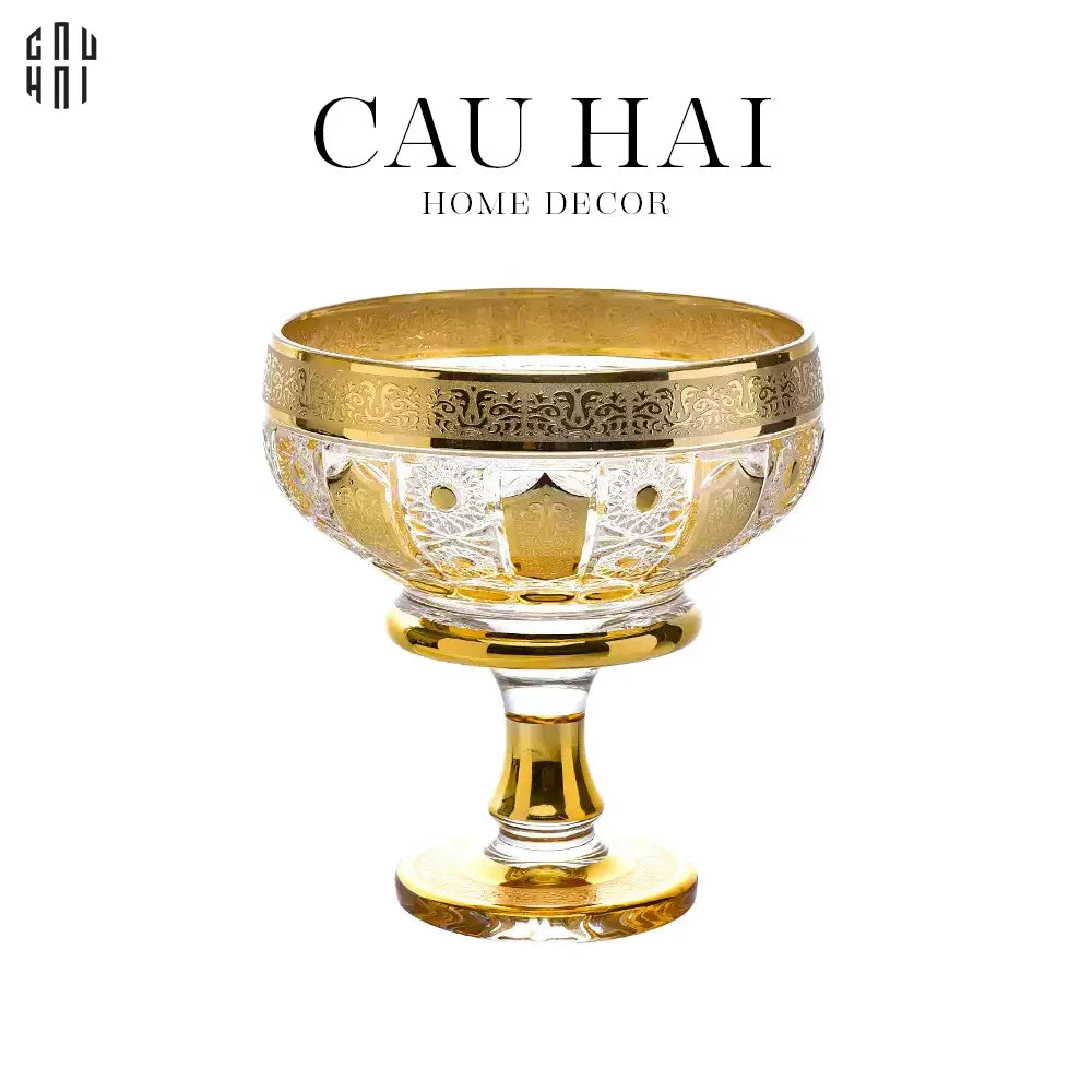 Đĩa Trái Cây Thuỷ Tinh Javier - L Ss25-SET CHÉN DĨA-CẬU HAI HOME DECOR
