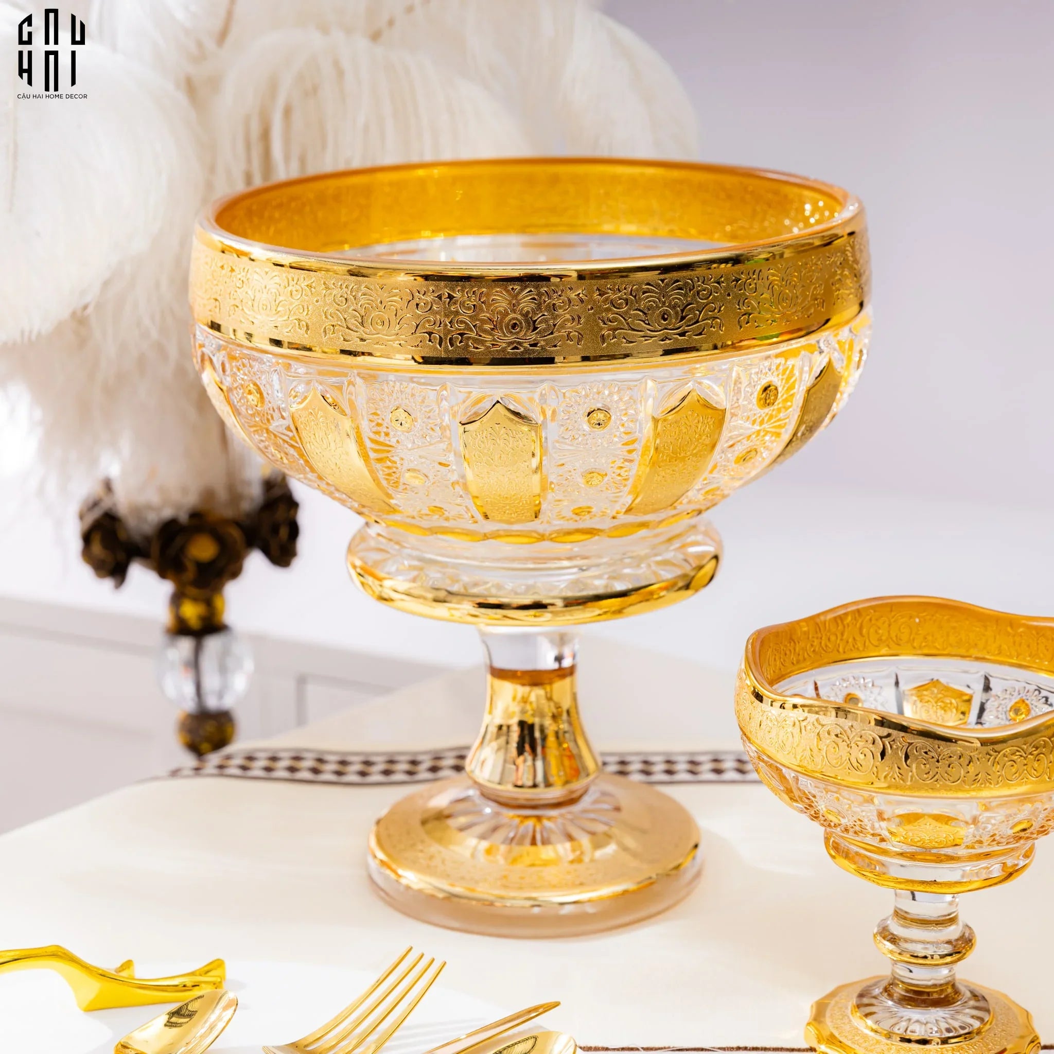 ĐĨA TRÁI CÂY THUỶ TINH JAVIER - M SS25-CẬU HAI HOME DECOR