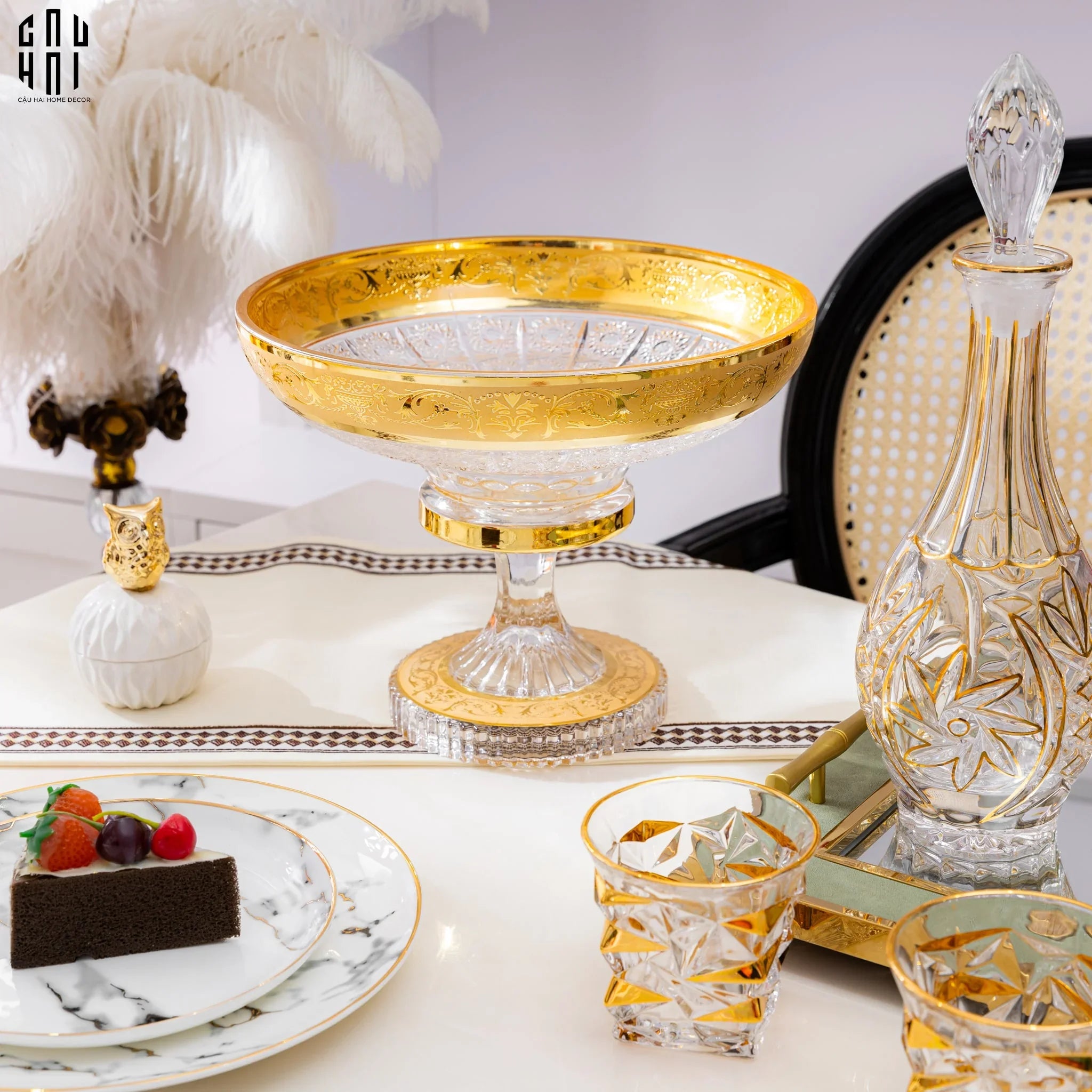 ĐĨA TRÁI CÂY THUỶ TINH MASON S30 SS25-CẬU HAI HOME DECOR