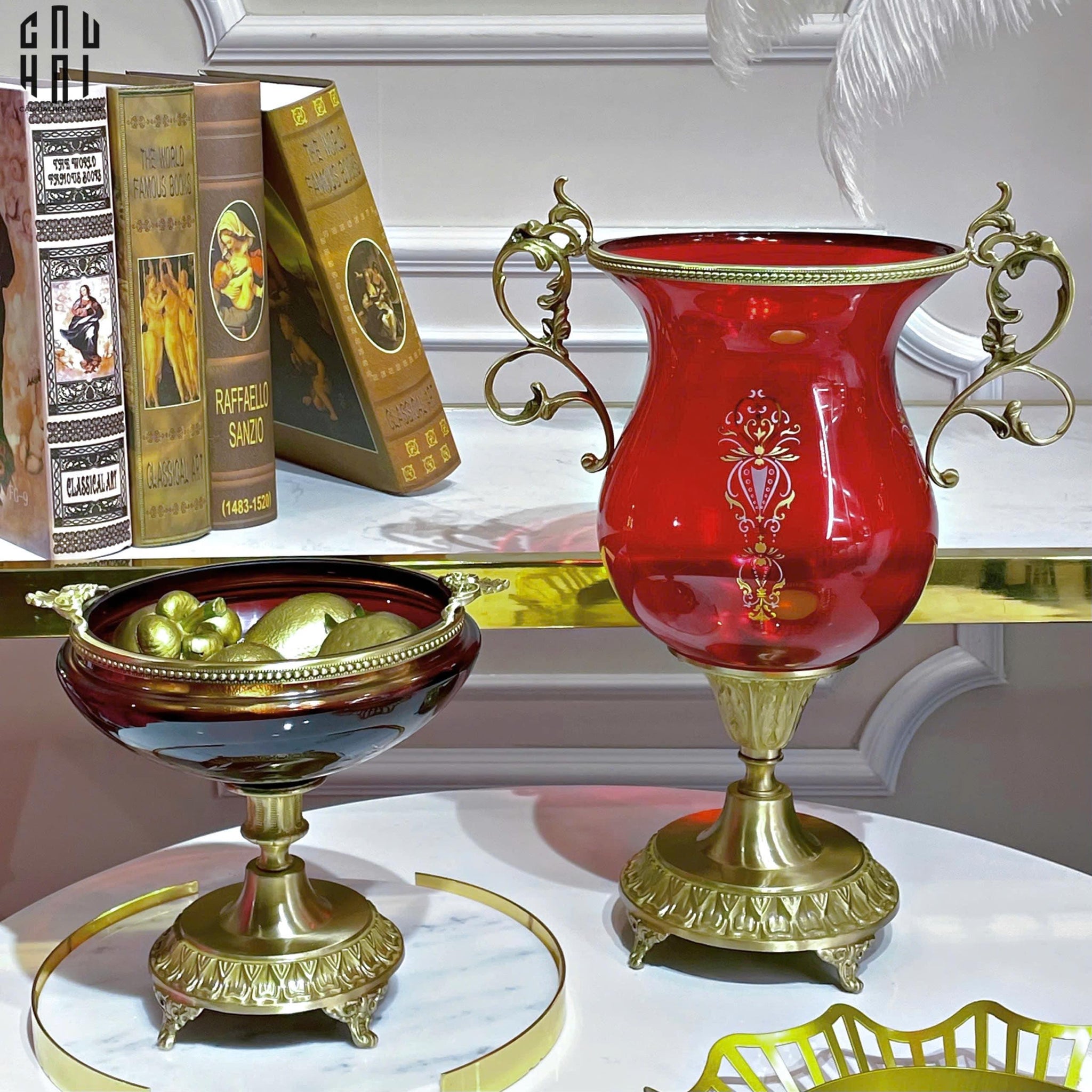 ĐĨA TRÁI CÂY THUỶ TINH RED ROBERTSON-CẬU HAI HOME DECOR