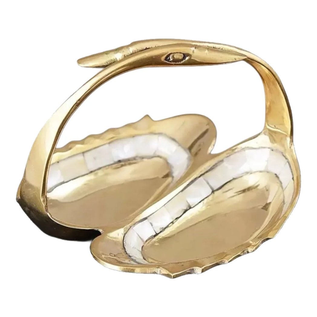 Haute Folie - Đĩa Trang Sức Đồng Khảm Xà Cừ Cygne Nacre Pearl Iridescent