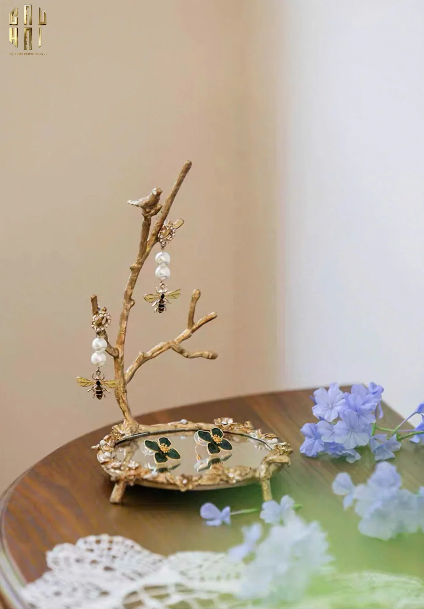 Đĩa Trang Trí Đồng Feuillage Brasson Bird-CẬU HAI HOME DECOR