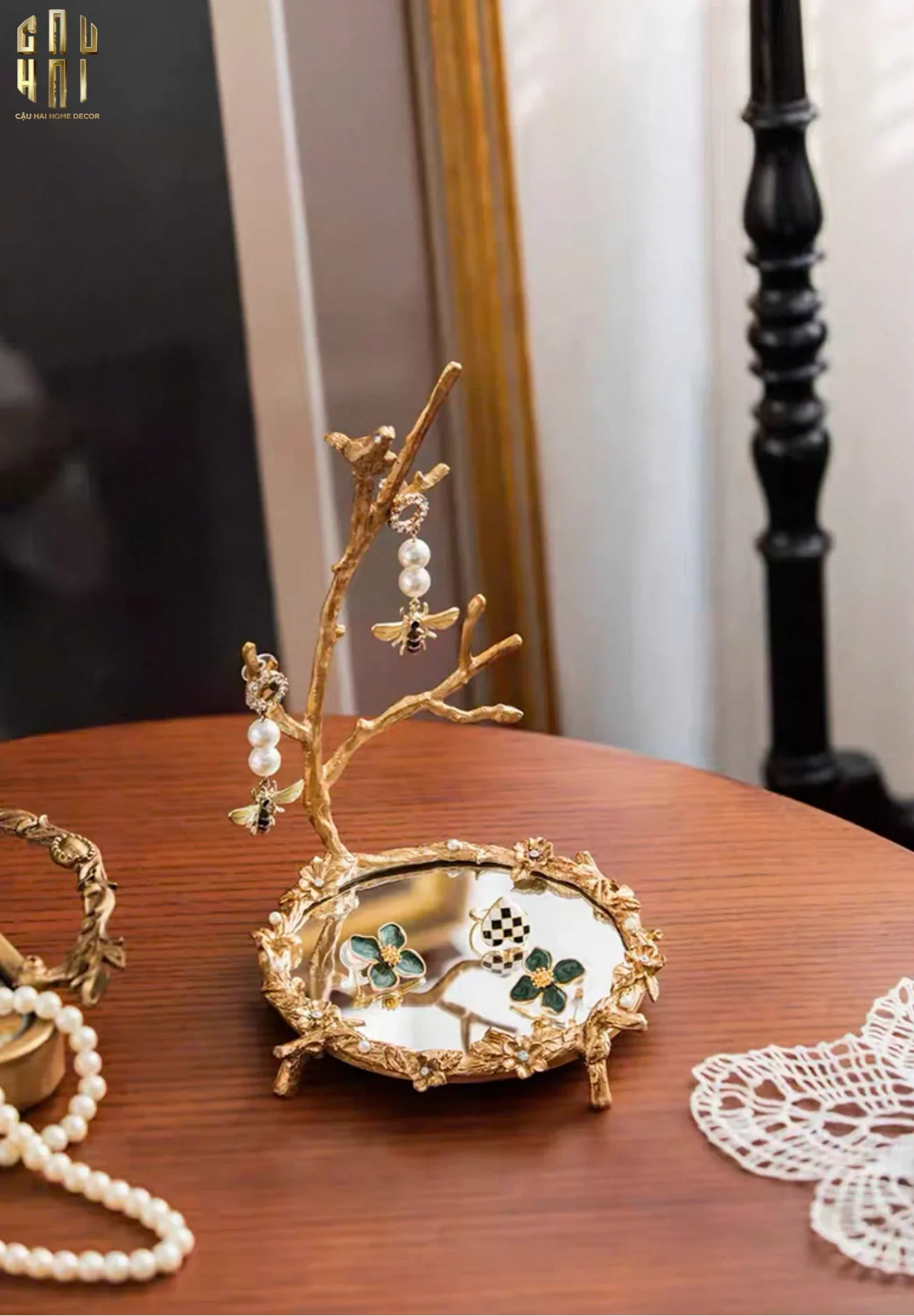Đĩa Trang Trí Đồng Feuillage Brasson Bird-CẬU HAI HOME DECOR