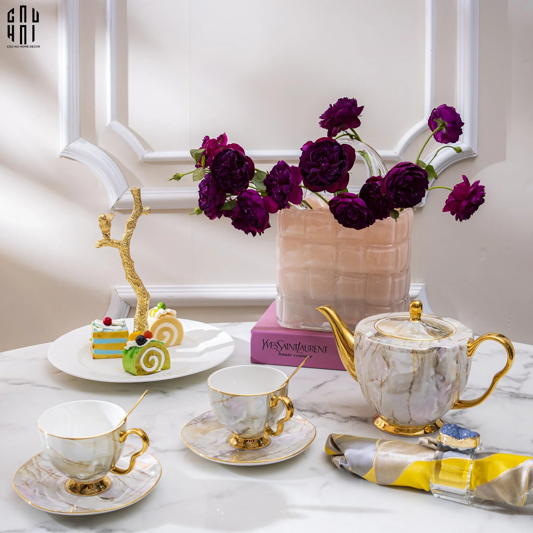 Đĩa Trang Trí Feuillage Four Seasons Decoratives Plates-CẬU HAI HOME DECOR