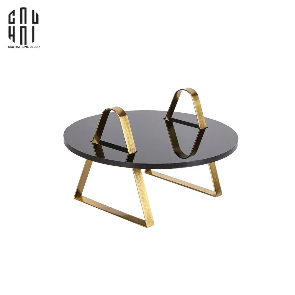 ĐĨA BÁNH GLAZE 1 BLACK STONE-CẬU HAI HOME DECOR