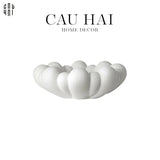 Đĩa Trang Trí White Composite Blossom - CẬU HAI HOME DECOR