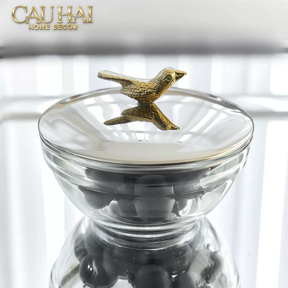 Đồng Brasson Bird Aviary Pakshi Royale Jar Indira Atélier 10.5 x 10.5-CẬU HAI HOME DECOR