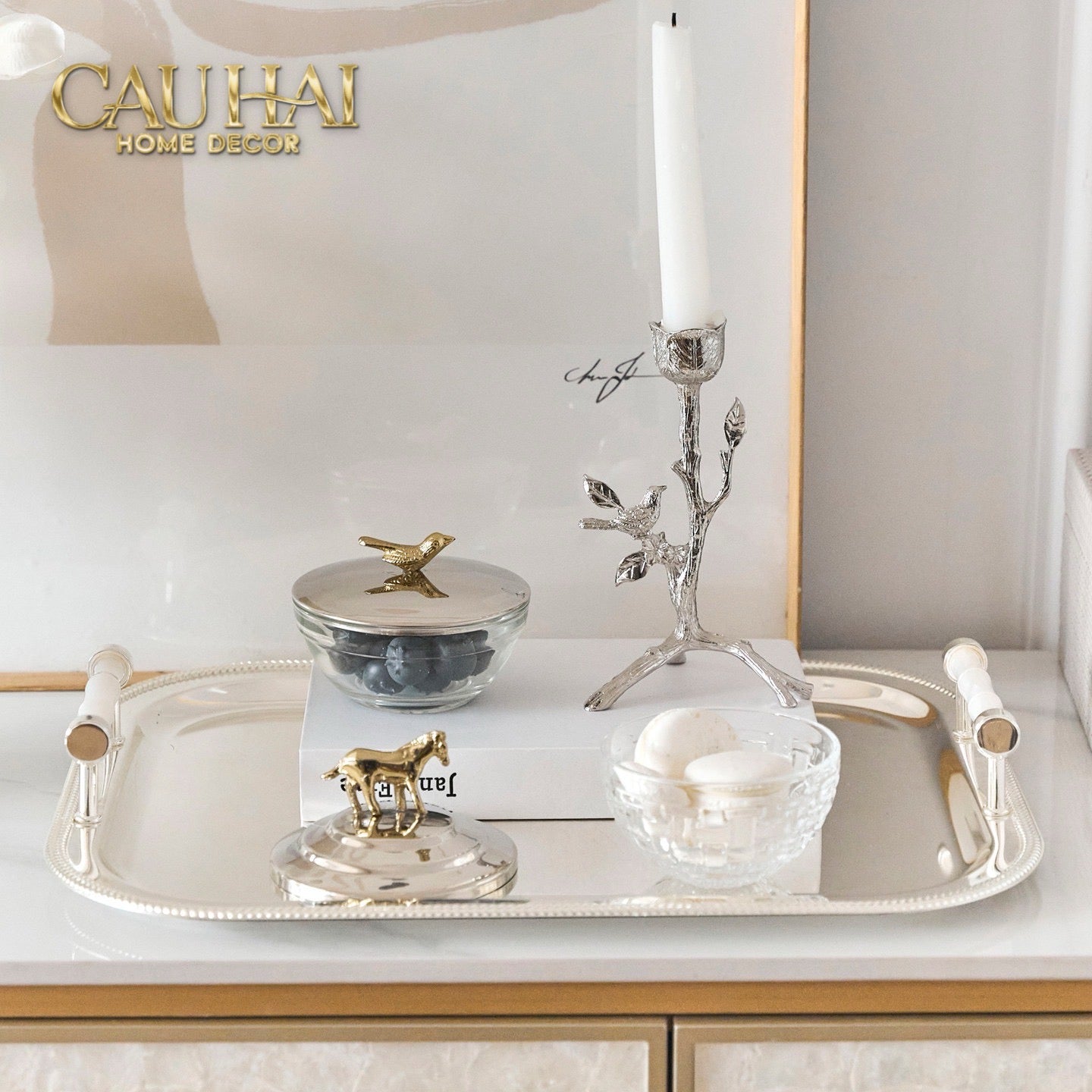 Đồng Brasson Bird Aviary Pakshi Royale Jar Indira Atélier 10.5 x 10.5-CẬU HAI HOME DECOR
