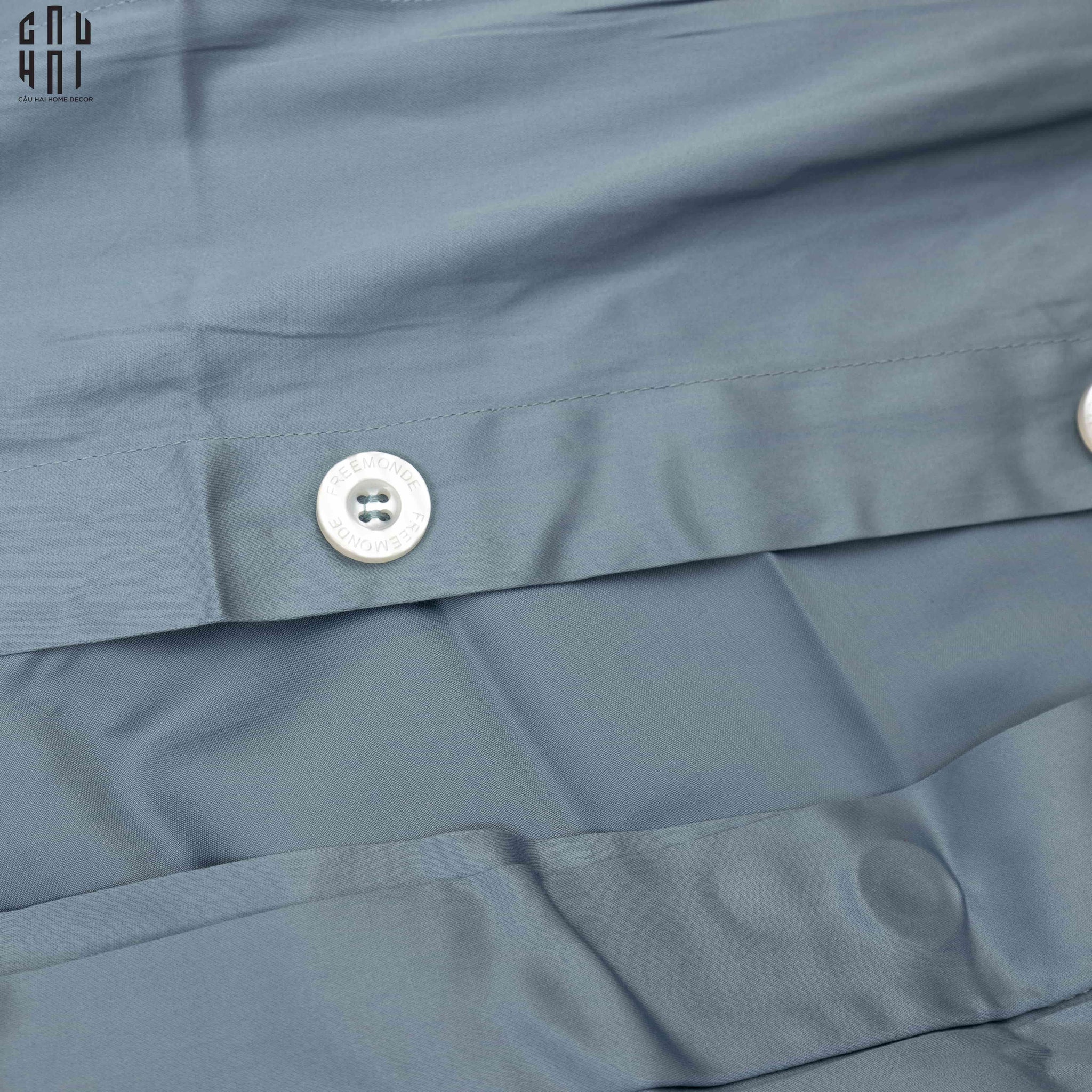 EATON BLUE PREMIUM SILK BEDDING SET-CẬU HAI HOME DECOR