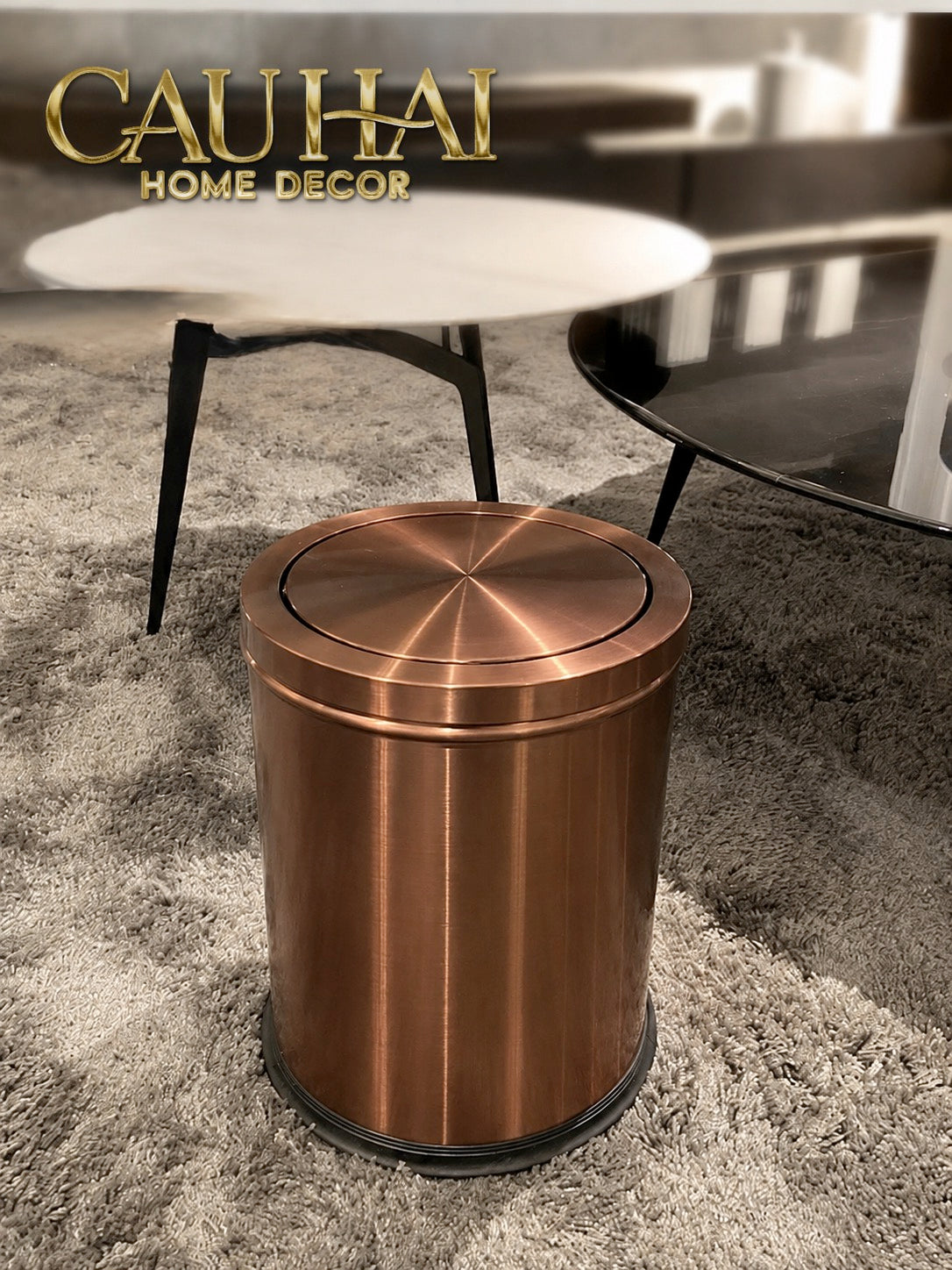 Thùng Rác Inox Monolith Bronze Trash Cans 9L 20x31