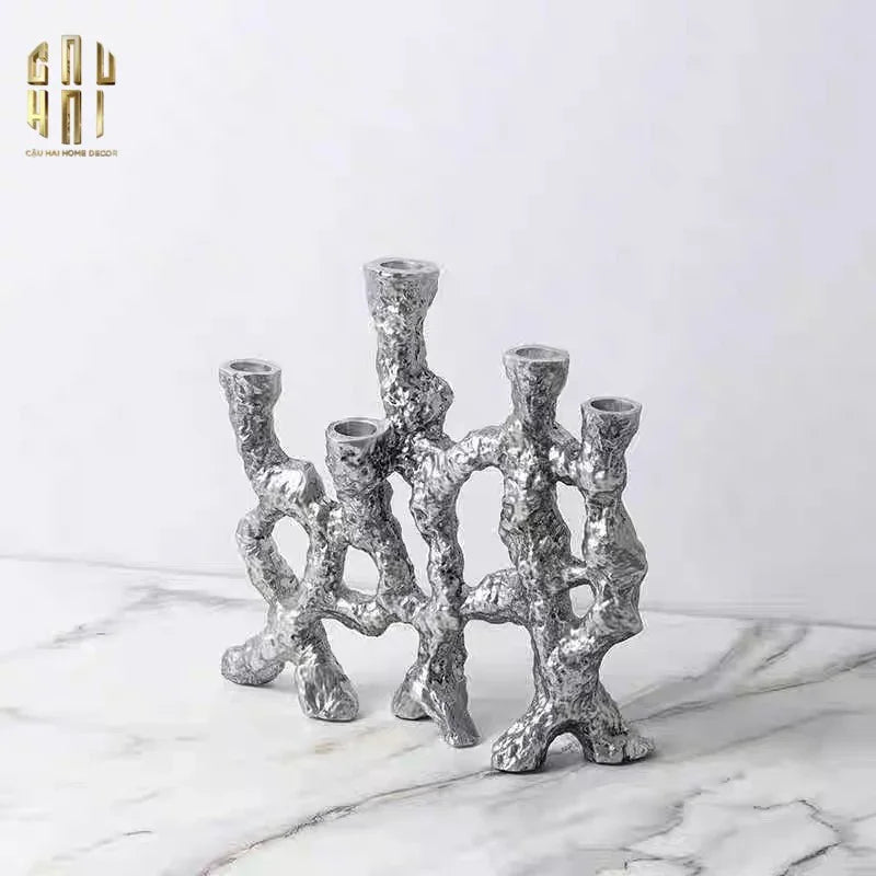 Elysian Couture - Đế Nến Platinum Multi Roots Candle Holders-CẬU HAI HOME DECOR