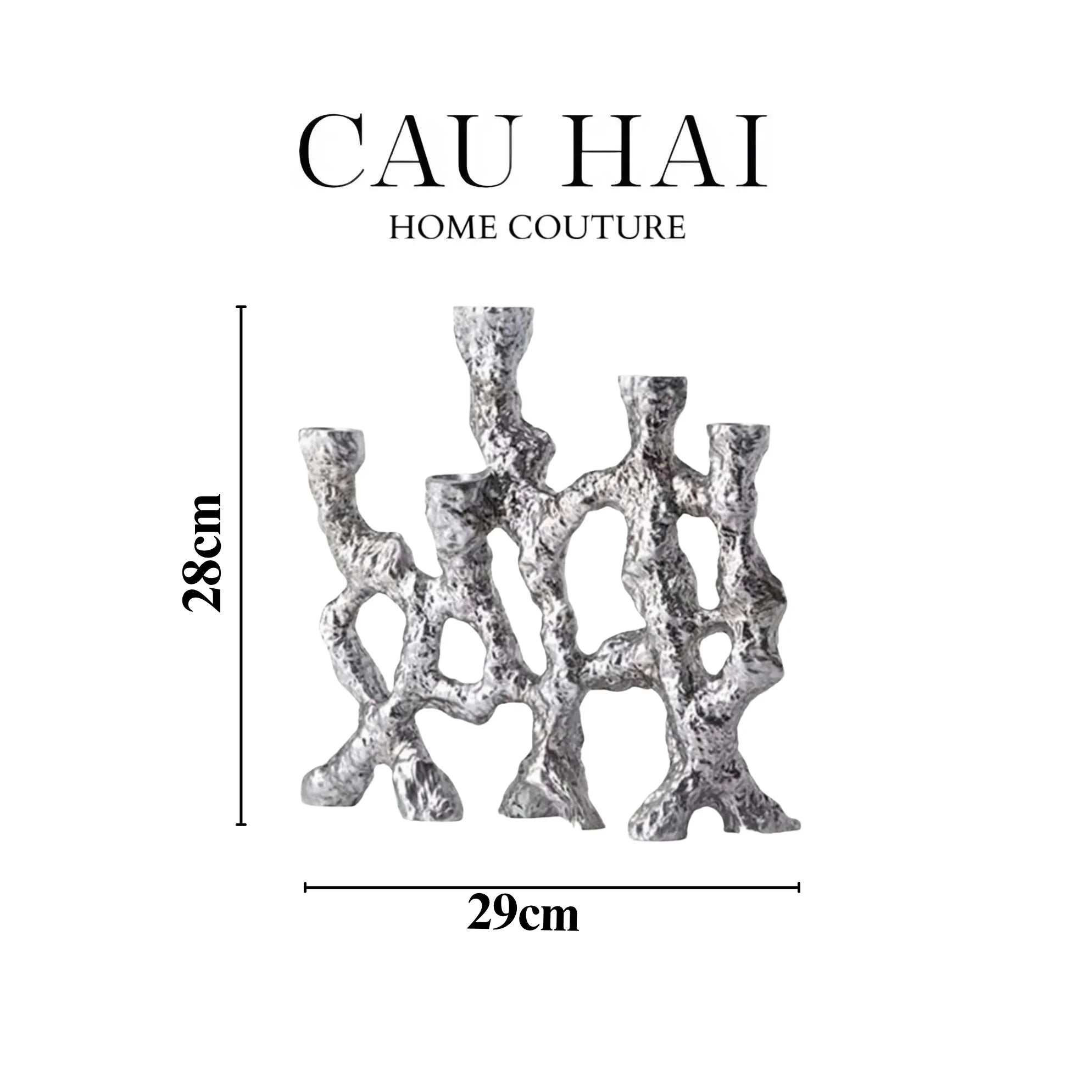 Elysian Couture - Đế Nến Platinum Multi Roots Candle Holders-CẬU HAI HOME DECOR
