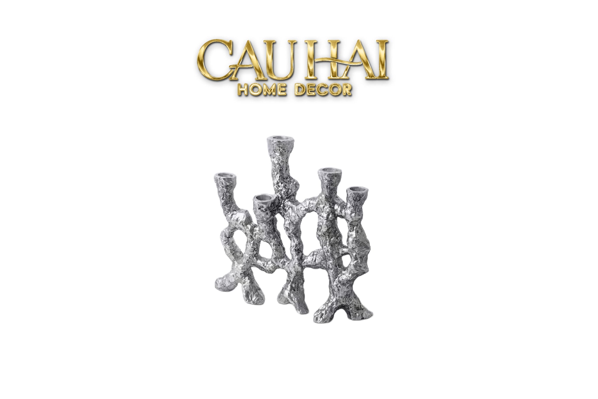 Elysian Couture - Đế Nến Platinum Multi Roots Candle Holders-CẬU HAI HOME DECOR