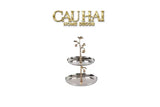 Elysian Couture - Đĩa 2 Tầng Platinum Elysian Golden Divine Olive Branch 17x24-LY THỦY TINH-CẬU HAI HOME DECOR