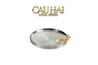 Elysian Couture - Đĩa Trái Cây Métallique Mistletoe Platinum D25-CẬU HAI HOME DECOR