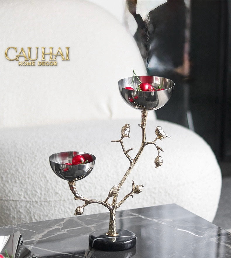 Elysian Couture - Đĩa Trái Cây Platinum Branche Céleste Botanique-CẬU HAI HOME DECOR
