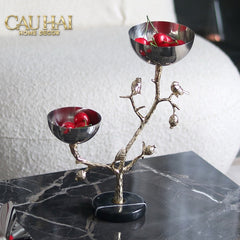 Elysian Couture - Đĩa Trái Cây Platinum Branche Céleste Botanique-CẬU HAI HOME DECOR