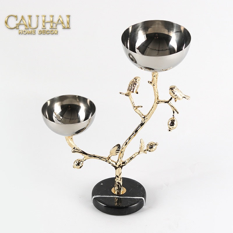 Elysian Couture - Đĩa Trái Cây Platinum Branche Céleste Botanique-CẬU HAI HOME DECOR