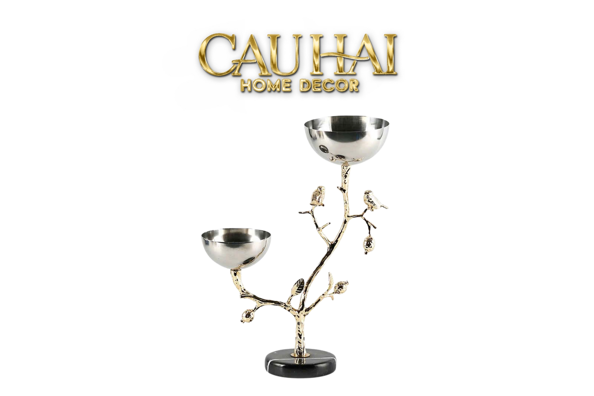 Elysian Couture - Đĩa Trái Cây Platinum Branche Céleste Botanique-CẬU HAI HOME DECOR
