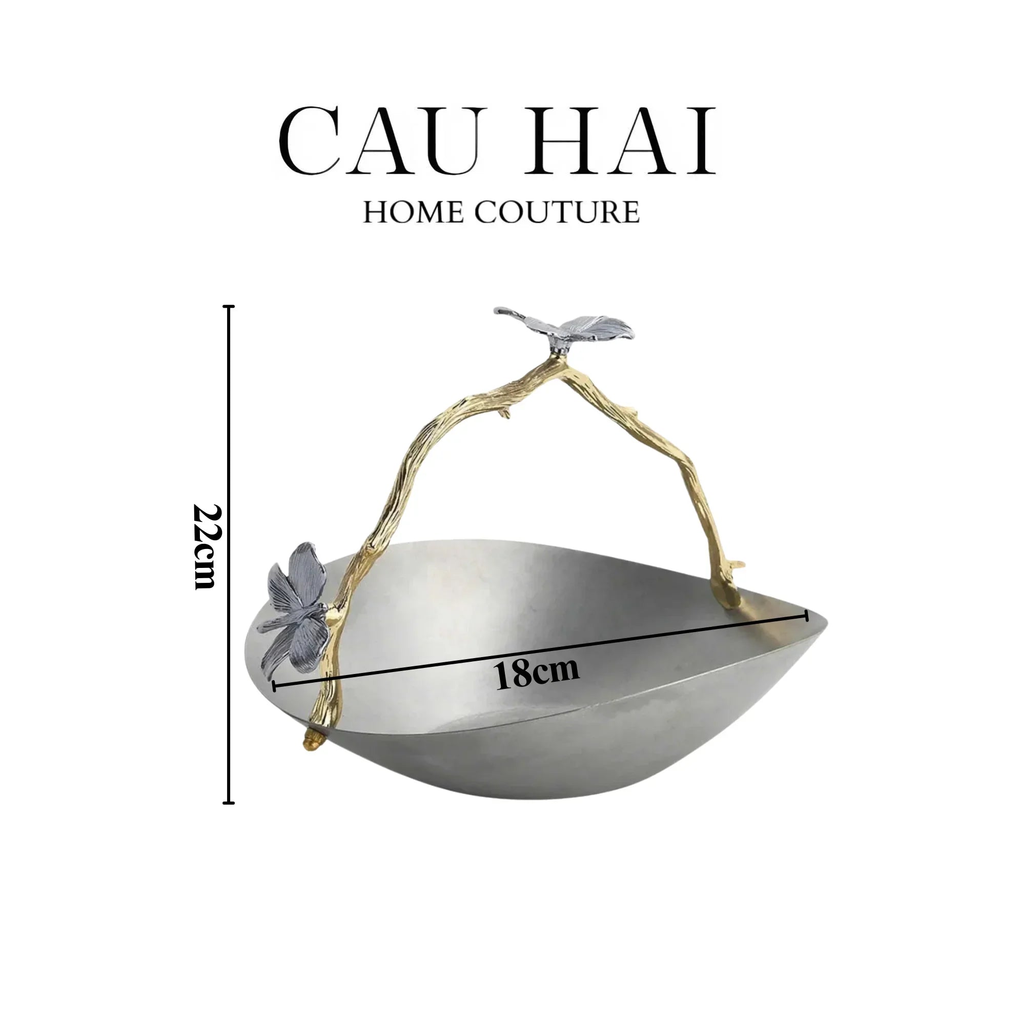 Elysian Couture - Đĩa Trái Cây Platinum Impérial Pavillon Centerpiece 18x22-CẬU HAI HOME DECOR