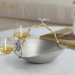 Elysian Couture - Đĩa Trái Cây Platinum Impérial Pavillon Centerpiece 18x22-CẬU HAI HOME DECOR