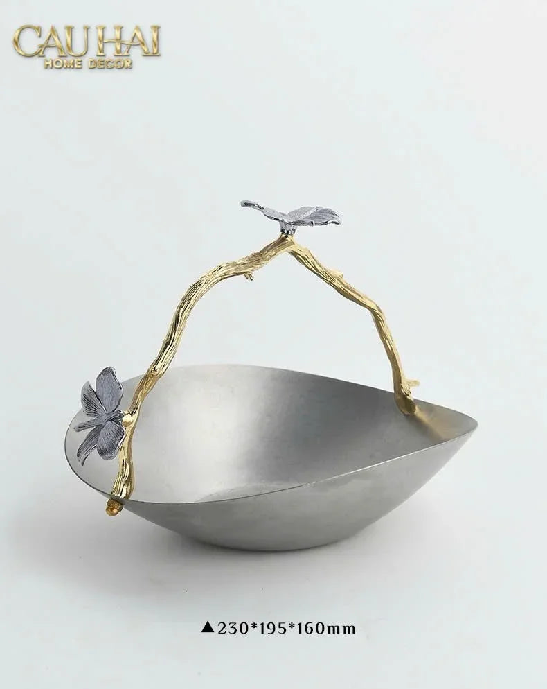 Elysian Couture - Đĩa Trái Cây Platinum Impérial Pavillon Centerpiece 18x22-CẬU HAI HOME DECOR
