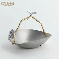 Elysian Couture - Đĩa Trái Cây Platinum Impérial Pavillon Centerpiece 18x22-CẬU HAI HOME DECOR