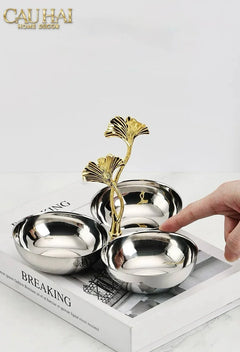 Elysian Couture - Đĩa Trái Cây Triptyque Platinum Dou Ginkgo Decorative Disk-CẬU HAI HOME DECOR