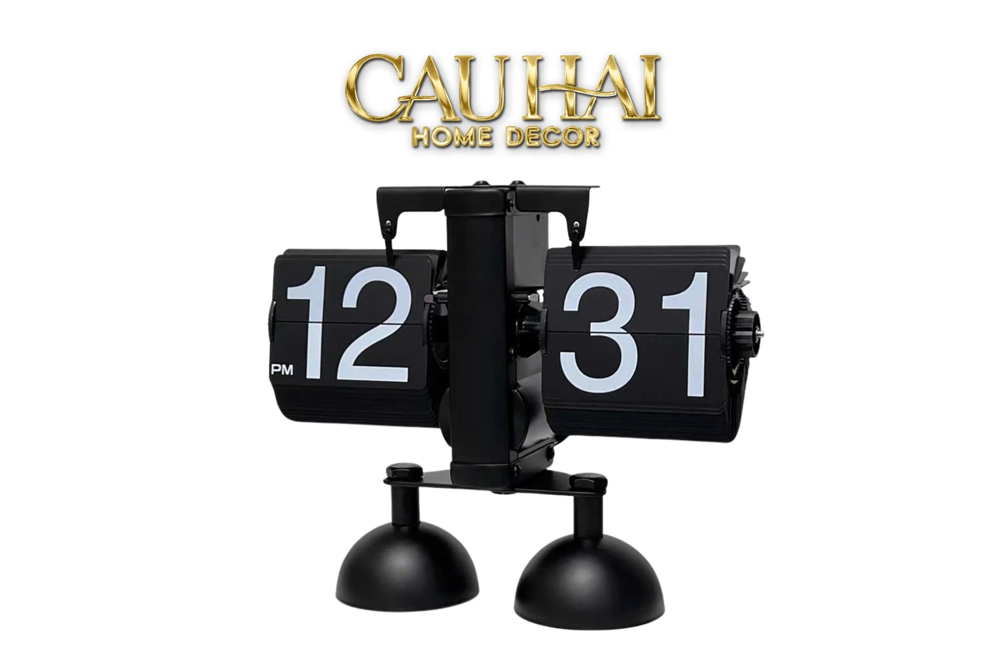 Elysian Couture - Đồng Hồ Lật Retro Bản 2 Chân Đen Flip Clock Savoire Twin-Base 17x21-CẬU HAI HOME DECOR