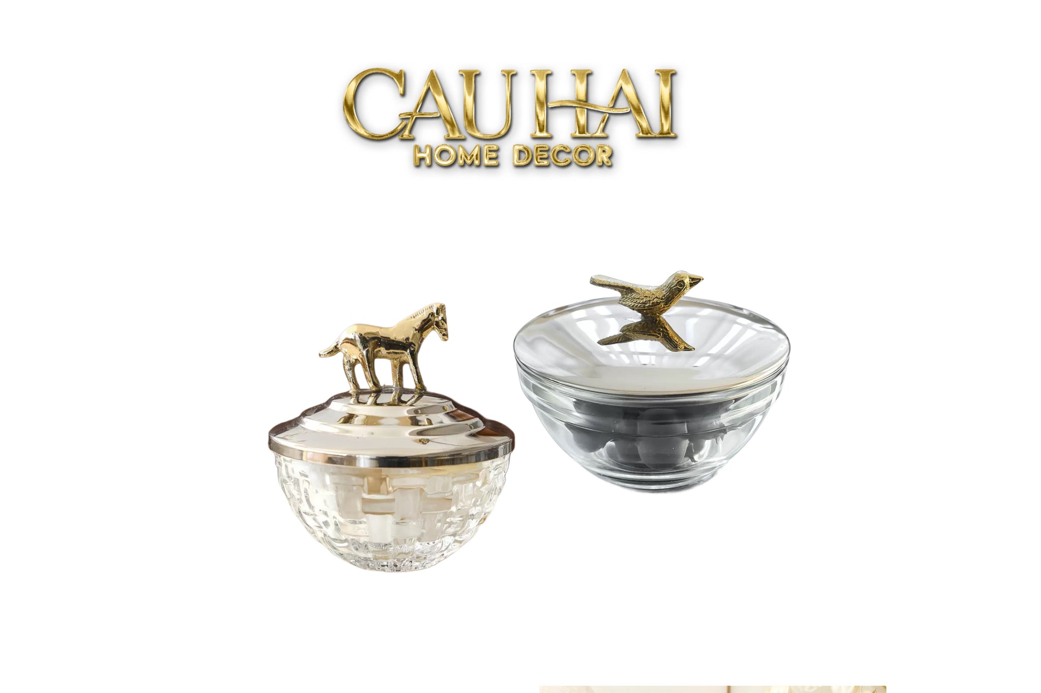 Elysian Couture - Lọ Kẹo Chim Bằng Đồng Brasson Bird Aviary Pakshi Royale Jar Indira Atélier 10.5 x 10.5