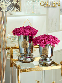 Elysian Couture - Set 2 Bình Hoa Genesis Platinum Maison Vase 13x22/18x30-CẬU HAI HOME DECOR
