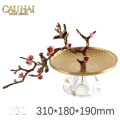 Elysian - Đĩa Trái Cây Khay Tròn Branche De Bonheur Atélier 31x18x19-CẬU HAI HOME DECOR