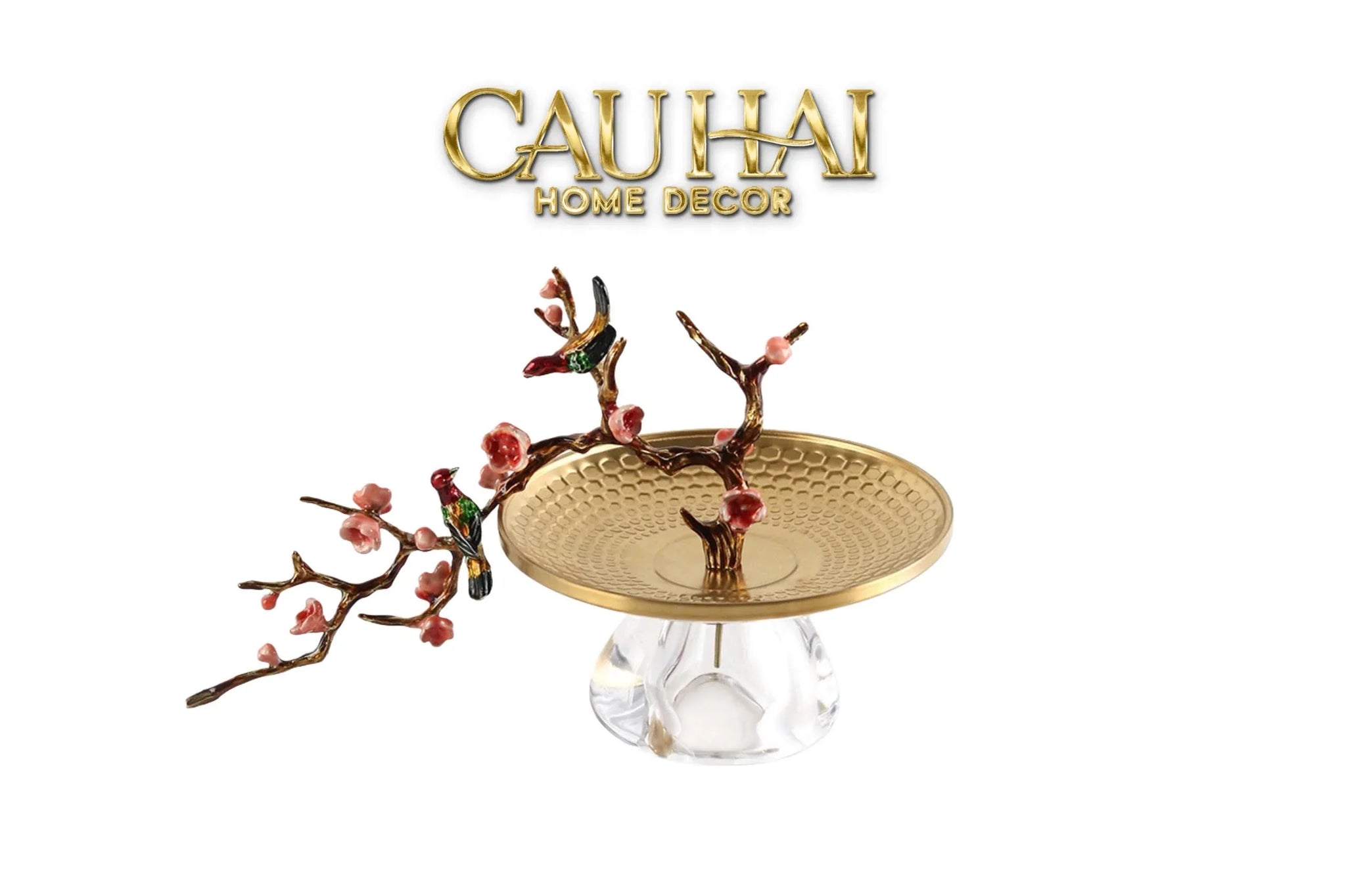 Elysian - Đĩa Trái Cây Khay Tròn Branche De Bonheur Atélier 31x18x19-CẬU HAI HOME DECOR