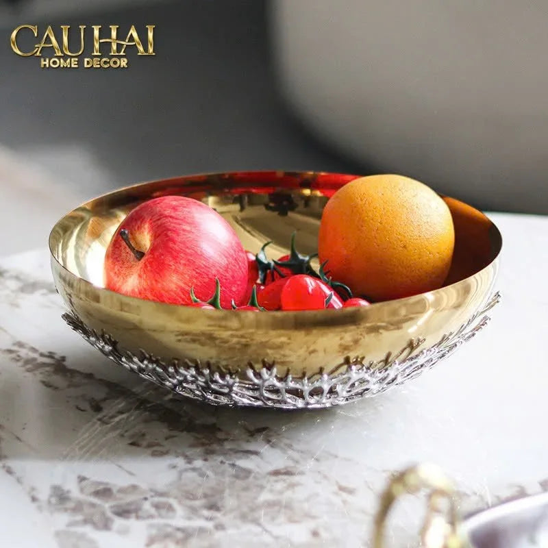 Elysian - Đĩa Trái Cây Platinum Branche Argentée D25-CẬU HAI HOME DECOR