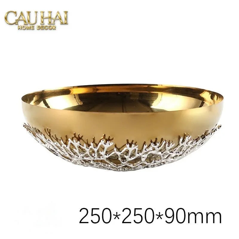Elysian - Đĩa Trái Cây Platinum Branche Argentée D25-CẬU HAI HOME DECOR