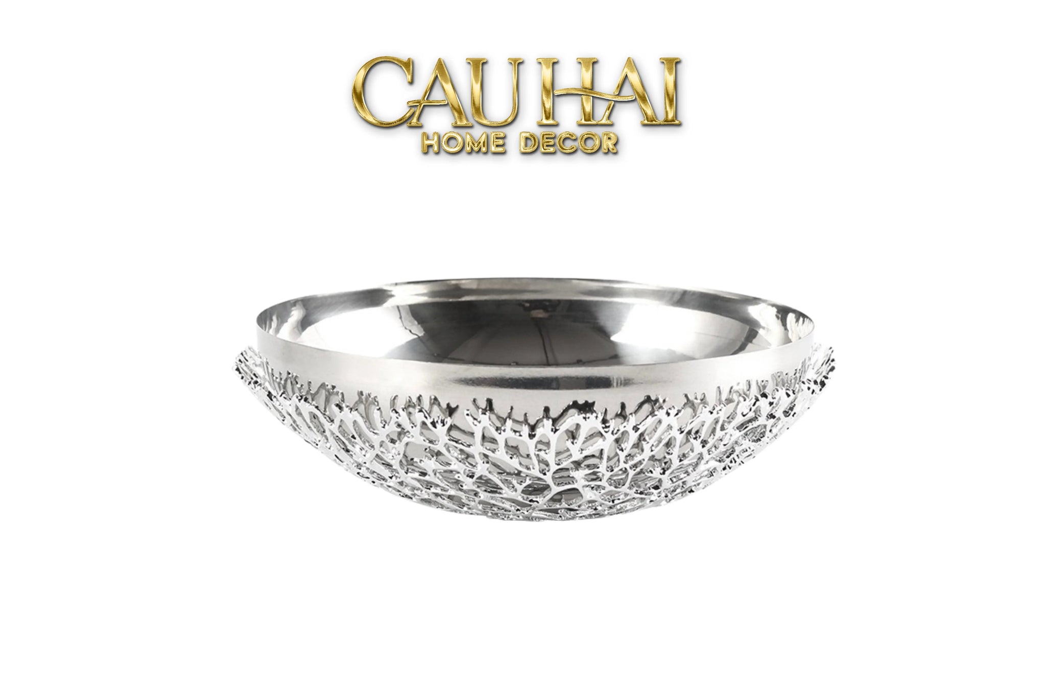 Elysian - Đĩa Trái Cây Platinum Branche Argentée D25-CẬU HAI HOME DECOR