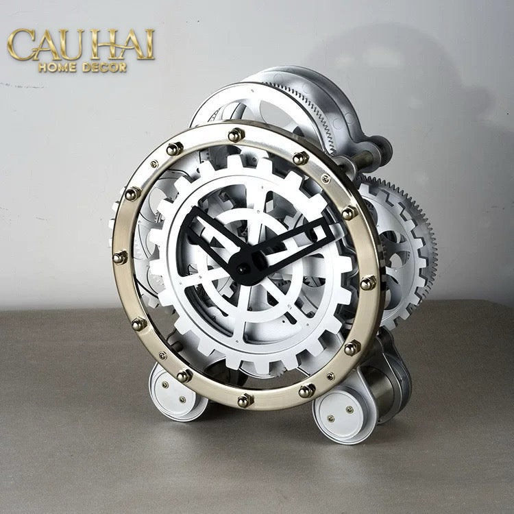 Elysian - Đồng Hồ Cơ Hologram Mécanique Argent Table Clock - CẬU HAI HOME DECOR