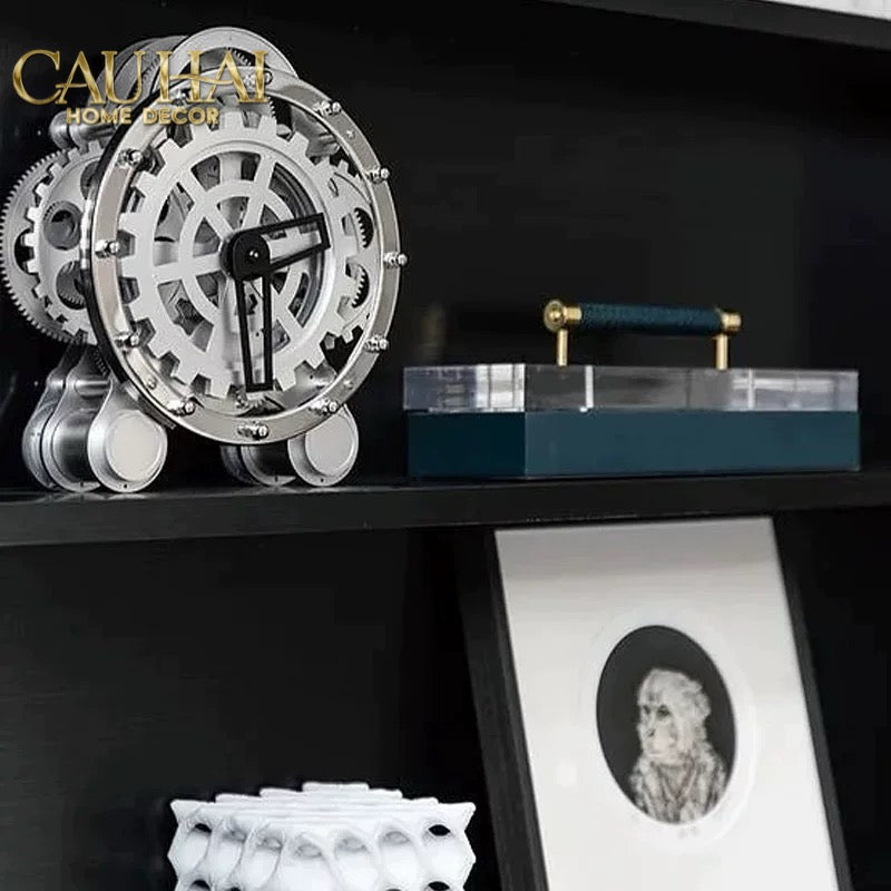 Elysian - Đồng Hồ Cơ Hologram Mécanique Argent Table Clock - CẬU HAI HOME DECOR