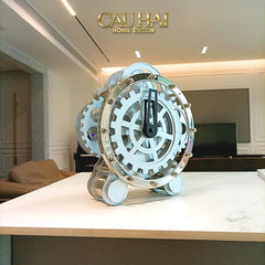 Elysian - Đồng Hồ Cơ Hologram Mécanique Argent Table Clock-CẬU HAI HOME DECOR