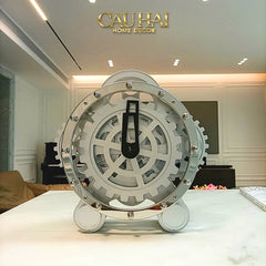 Elysian - Đồng Hồ Cơ Hologram Mécanique Argent Table Clock-CẬU HAI HOME DECOR