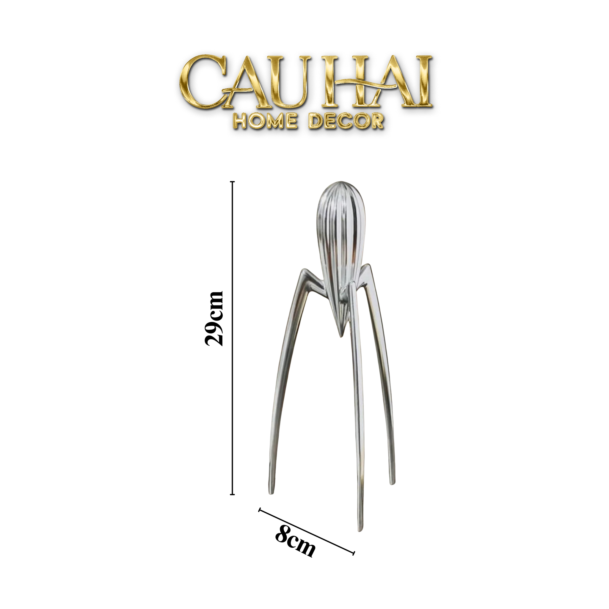 Elysian Fw25 - Tượng Kitchenware Spider Citron Chrome H29 - CẬU HAI HOME DECOR