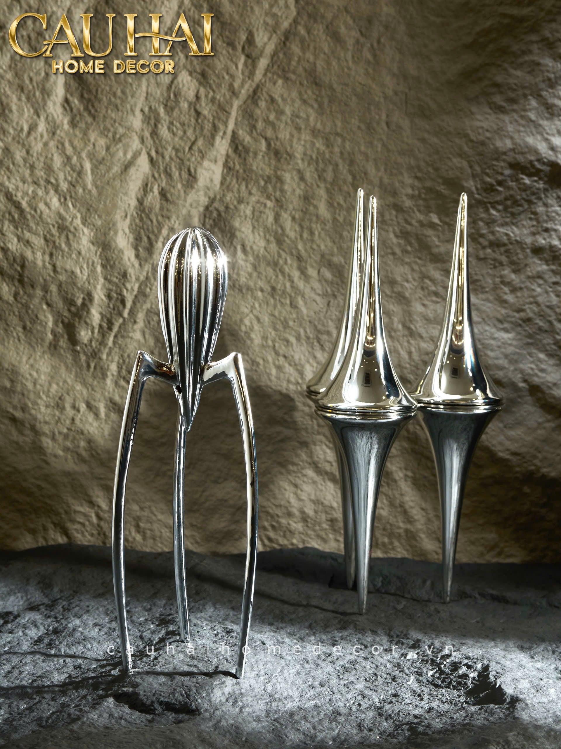 Elysian Fw25 - Tượng Kitchenware Spider Citron Chrome H29 - CẬU HAI HOME DECOR