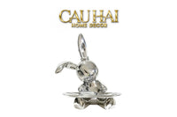 Elysian Fw25 - Tượng Thỏ Figurine Platinum Lapin Minimalisme Chic-CẬU HAI HOME DECOR