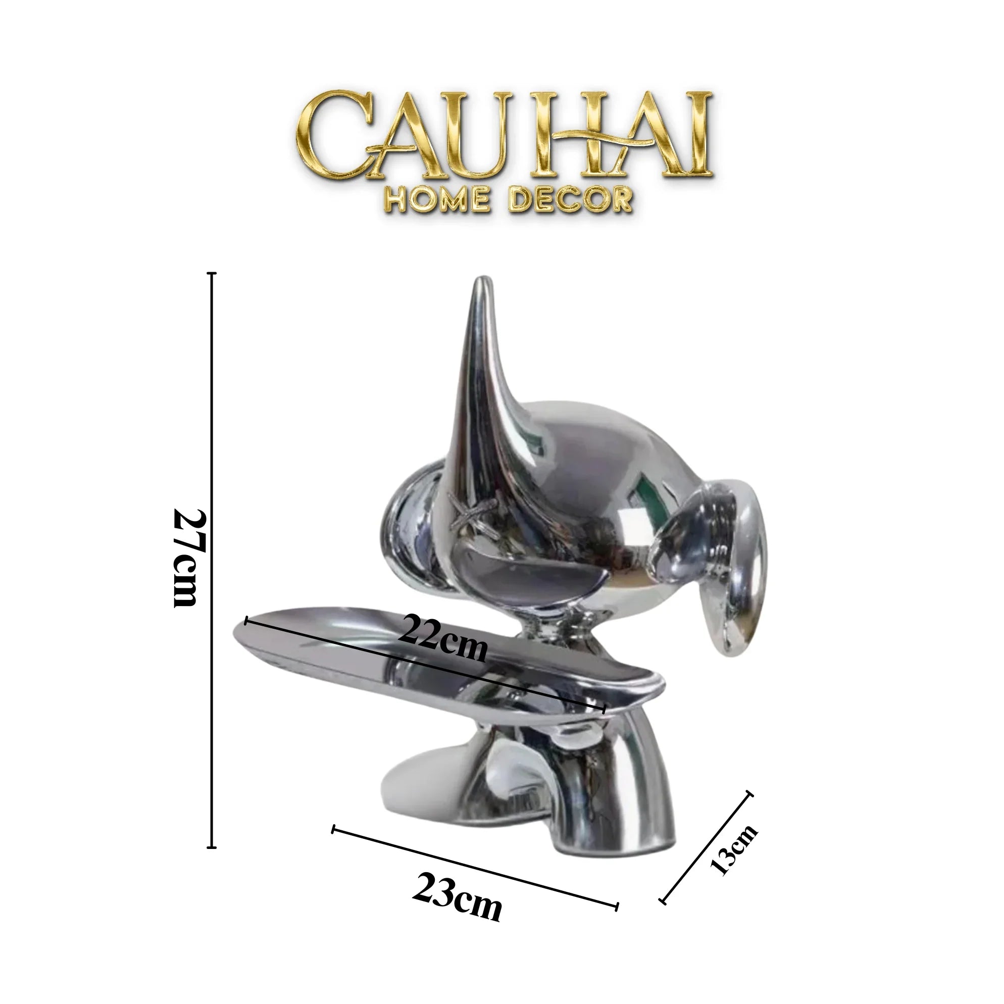 Elysian Fw25 - Tượng Voi Figurine Platinum Astro Elephas H27-CẬU HAI HOME DECOR